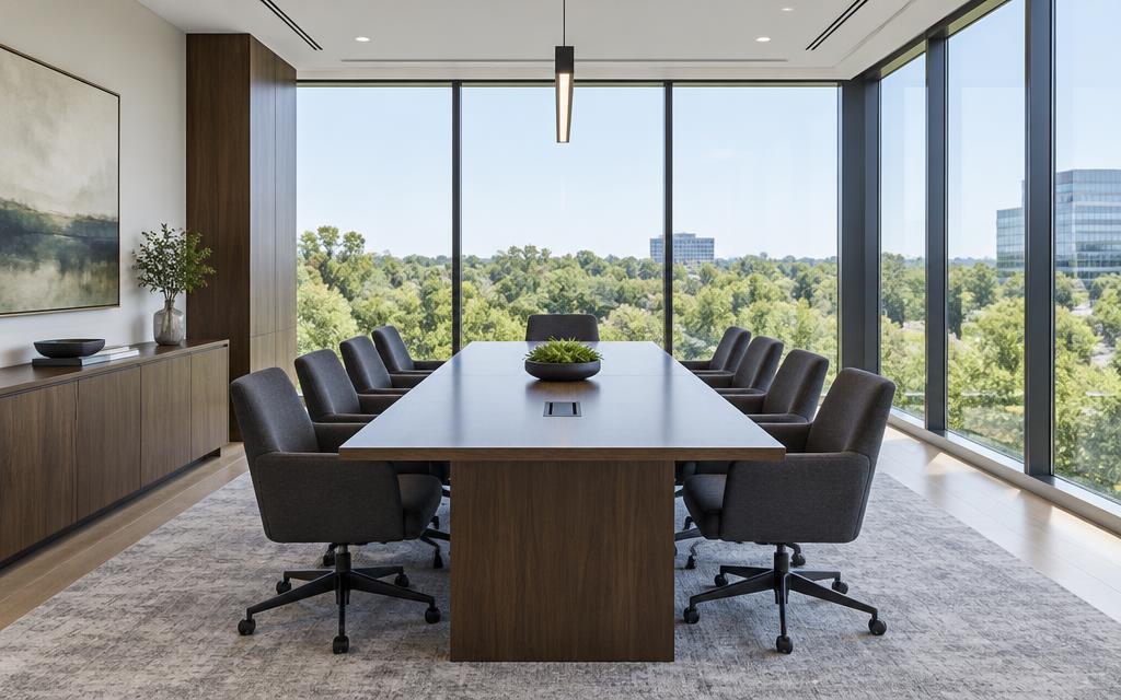 A modern law office conference room